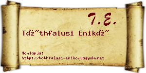 Tóthfalusi Enikő névjegykártya