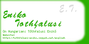eniko tothfalusi business card